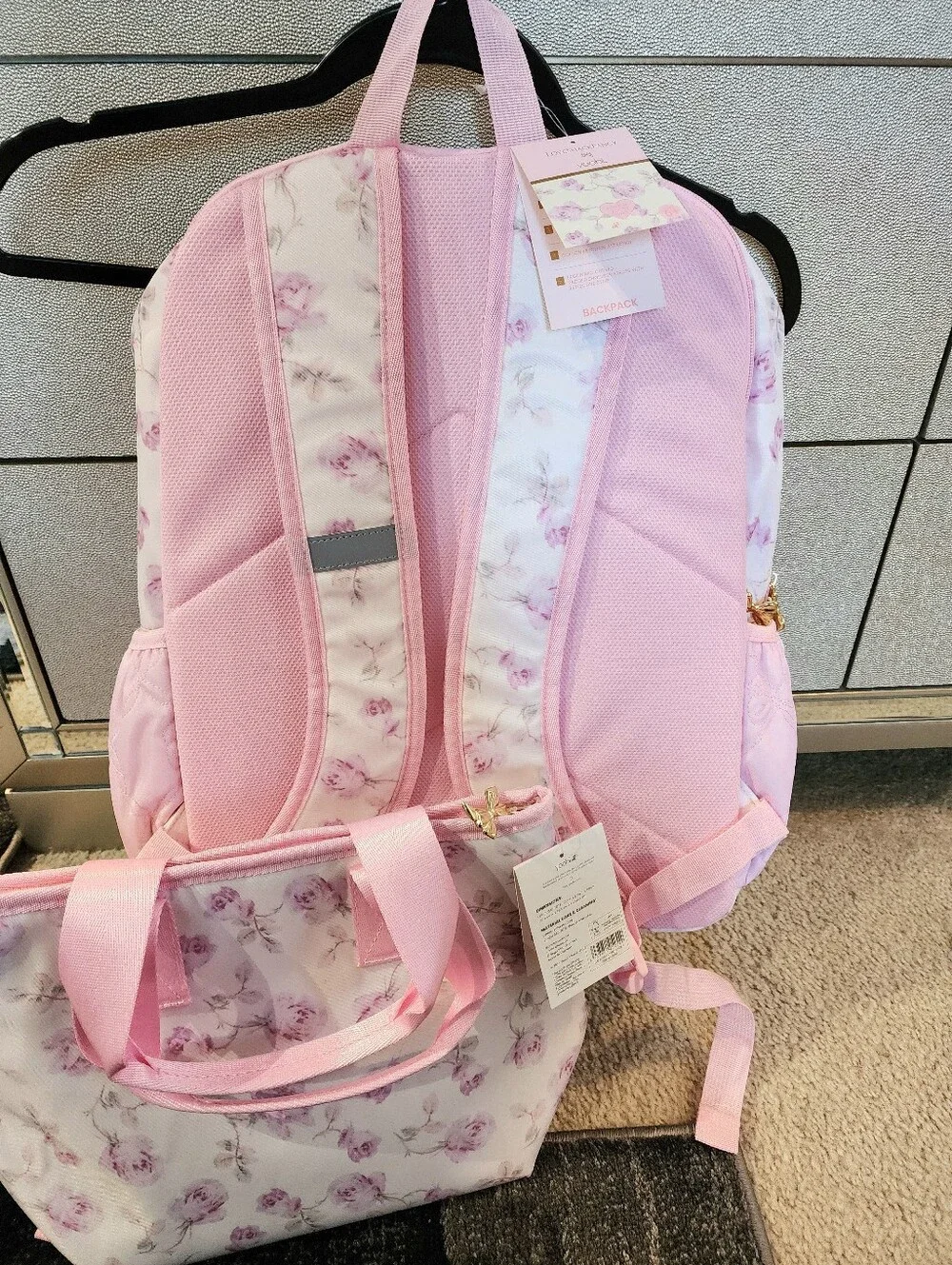 Loveshackfancy X Target Pink Backpack Lunch Tote Bag Yoobi Ribbon Rosa Floral